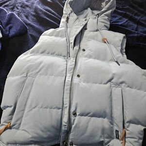 Superdry Light Blue Hooded Puffer Vest